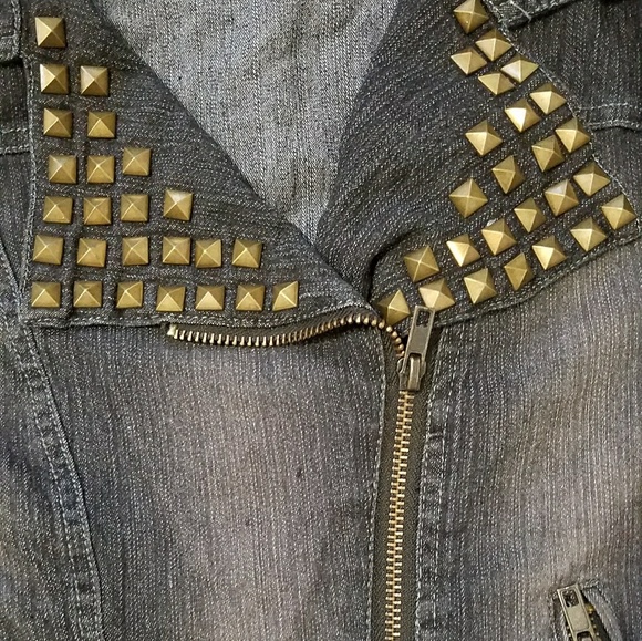 Gold Studded Jean Jacket - Picture 2 of 5